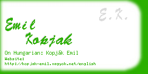emil kopjak business card